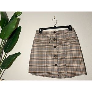 Urban Outfitters Button Up Plaid Skirt